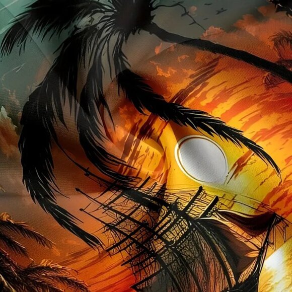 Men's New Plus Size XXXL Summer Vibes Graphic Print Shirt - Picture 6 of 7